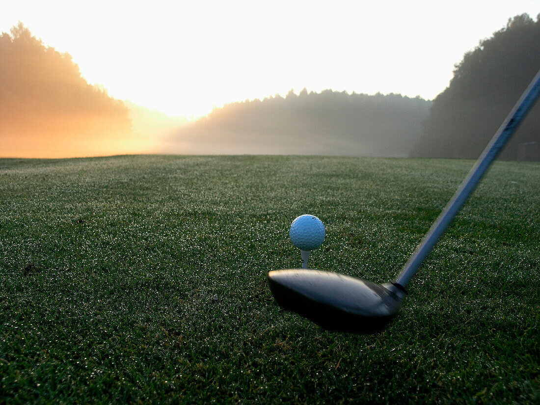 Tee on a Golf Course, Pottenstein, Franconia, Bavaria, Germany