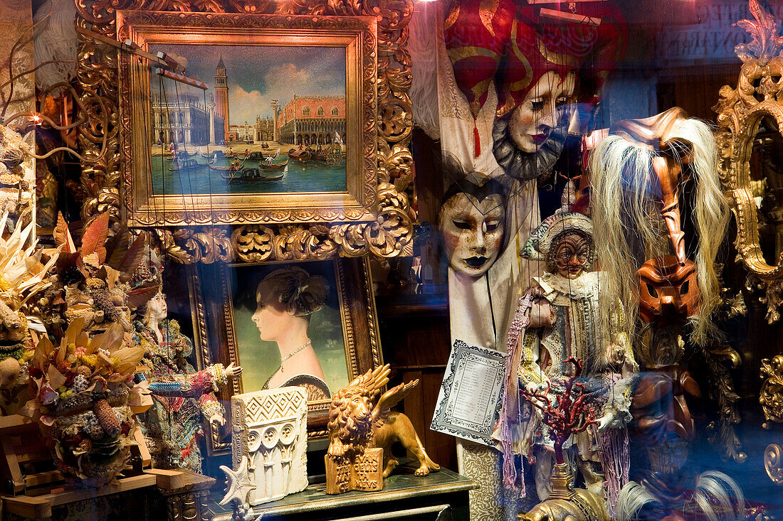 Shop window in the old town of Venice, Italy, Europe