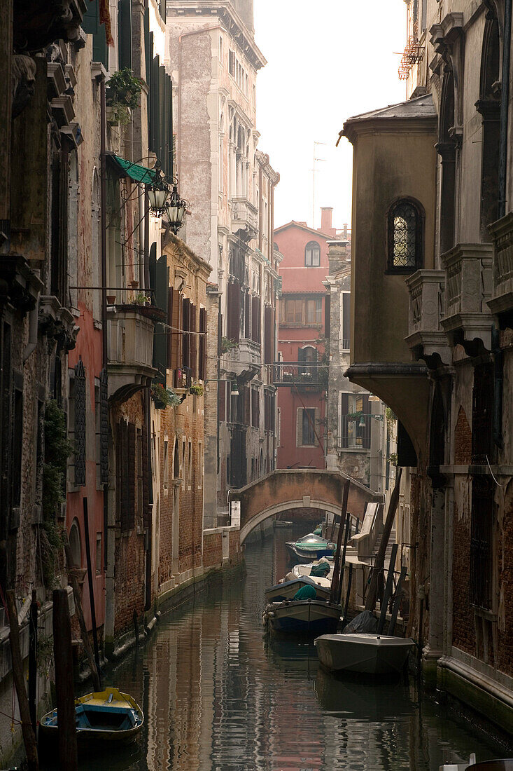 Houses along a narrow canal, Venice, Italy, Europe