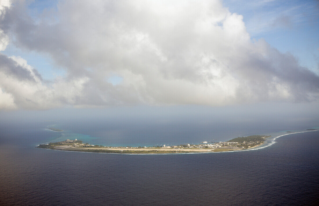 Luftaufnahme von Kwajalein, Marschallinseln, Kwajalein Atoll, Mikronesien, Pazifik