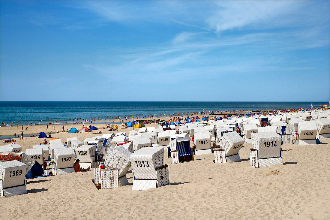 Beach Chairs, Beach, Westerland, Sylt Island, North Frisian Islands, Schleswig-Holstein, Germany