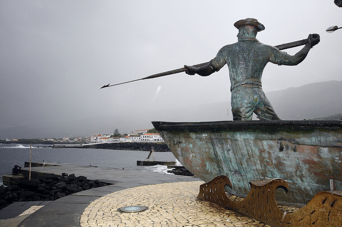 Whalers Memorial in Cais do Pico, Pico Island, Azores, Portugal