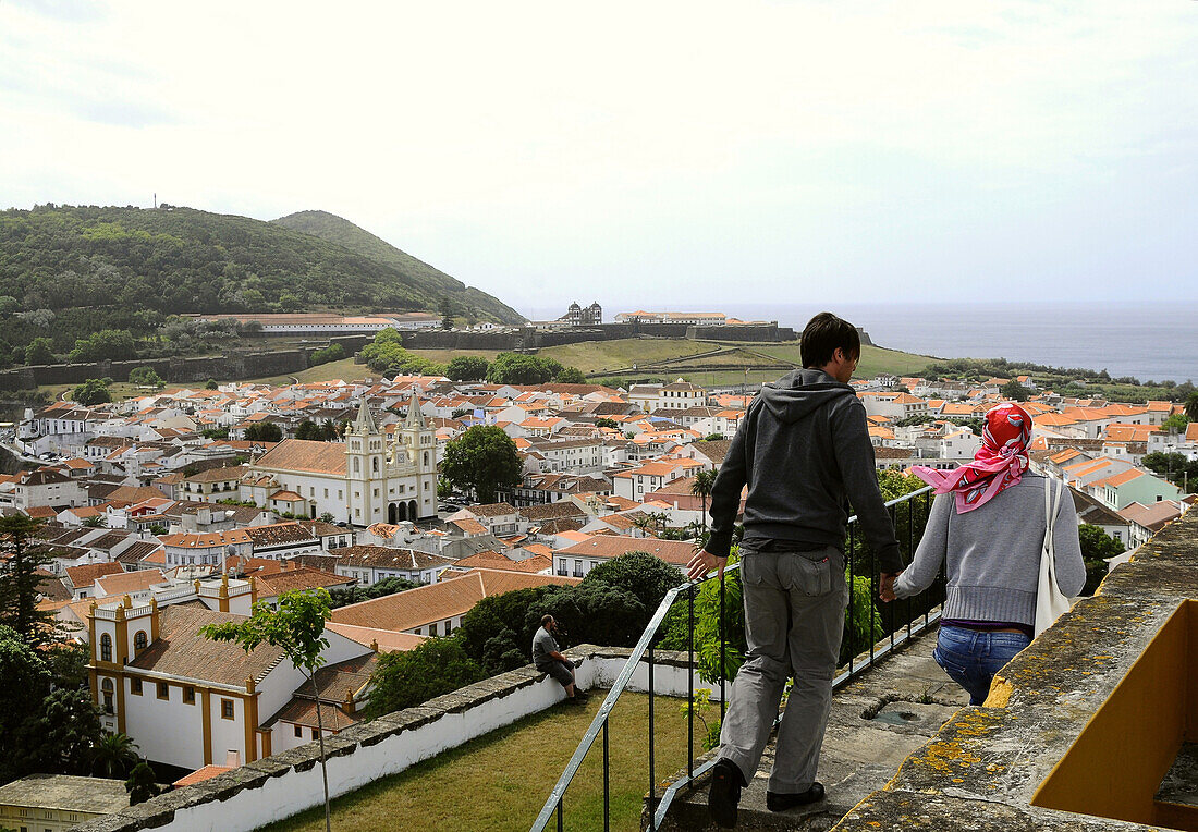 Blick vom Alto da Memoria, Angra do Heroismo, Insel Terceira, Azoren, Portugal