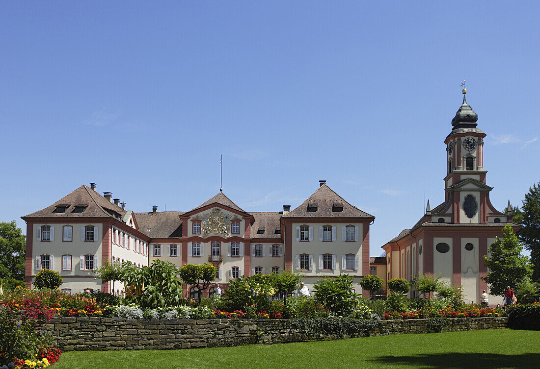 Castle of the Teutonic Order and St. Mariens Church, Mainau island, Baden-Wurttemberg, Germany