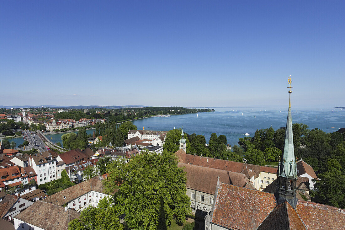 View from St. Stephen's Church over Konstanz, Baden-Wurttemberg, Germany