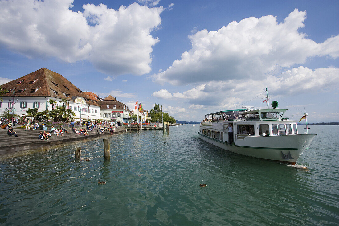 Ausflugsboot auf dem Bodensee, Überlingen, Baden-Württemberg, Deutschland