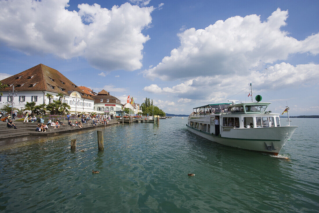 Excursion boat on Lake Constance, Uberlingen, Baden-Wurttemberg, Germany