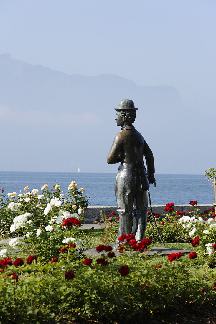 Statue of Charlie Chaplin, Vevey, Canton of Vaud, Switzerland