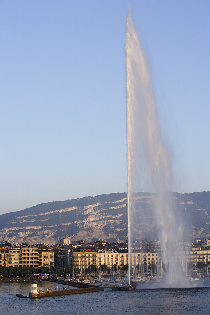 Jet d’eau, Genfersee, Genf, Kanton Genf, Schweiz