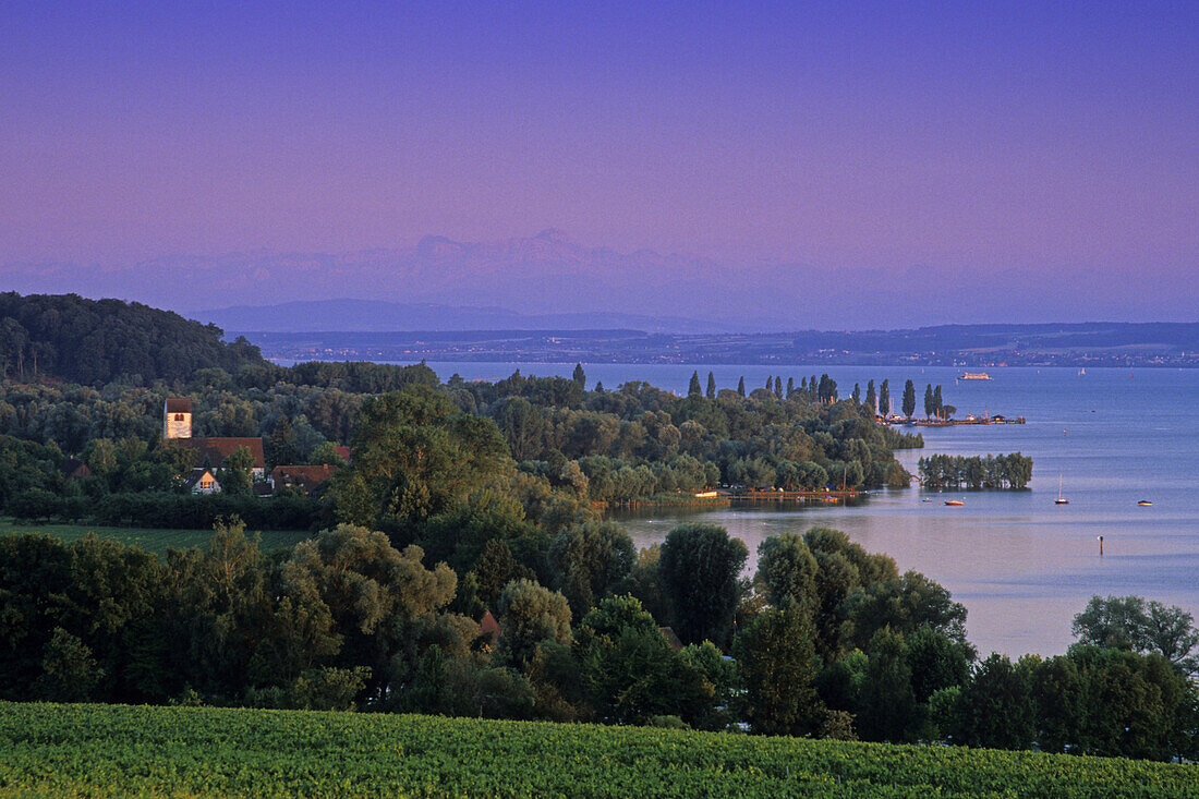 View over Lake Constance, Unteruhldingen, Baden Wurttemberg, Germany