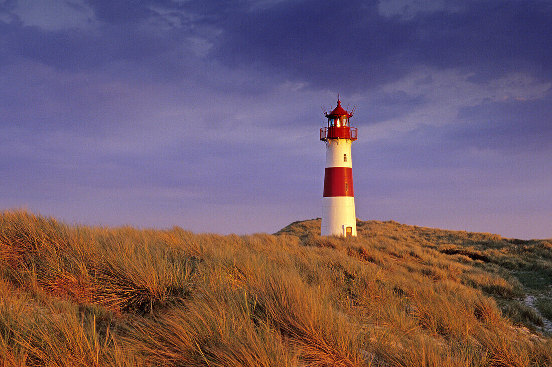 Lighthouse at Ostellenbogen, Sylt island, Schleswig-Holstein, Germany