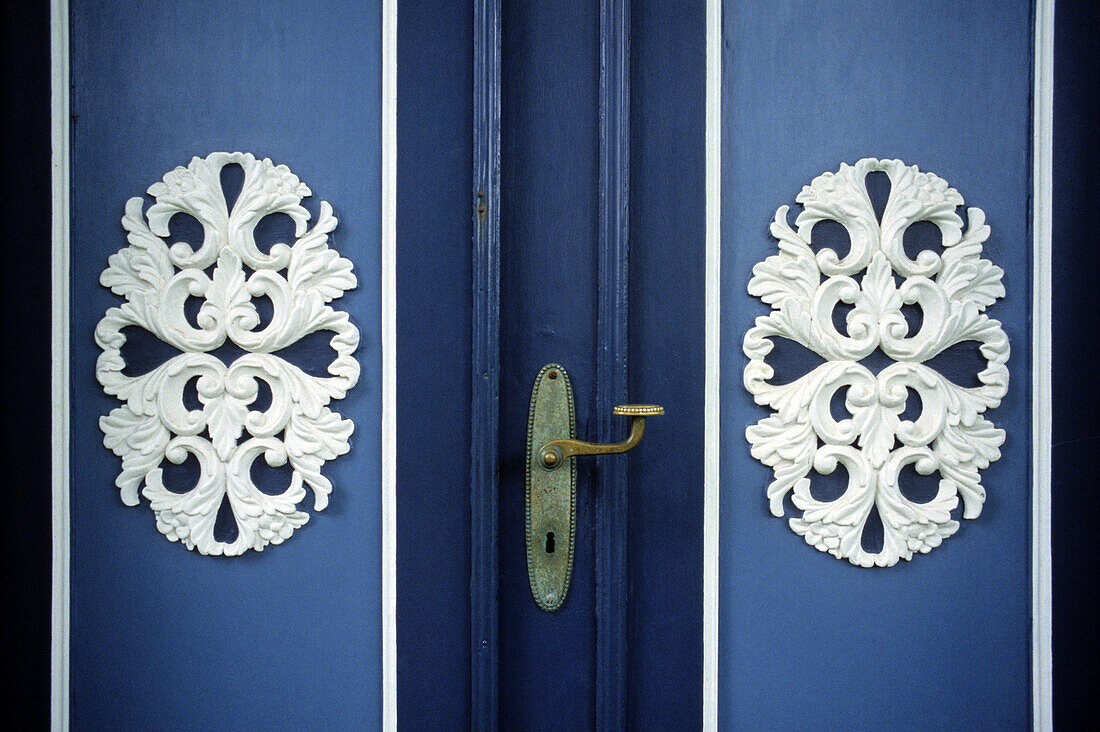 Door of a frisian house in Nieblum, Foehr island, Schleswig-Holstein, Germany