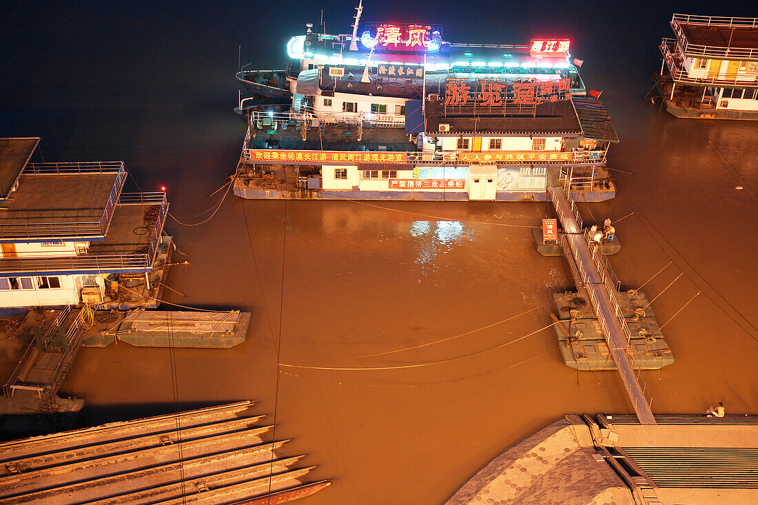 Floating Restaurants in Chongqing, China, Asia