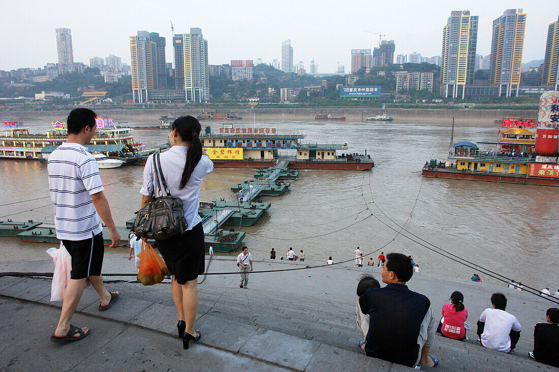 Riverside with Jangste and Jialing, Chongqing, China, Asia