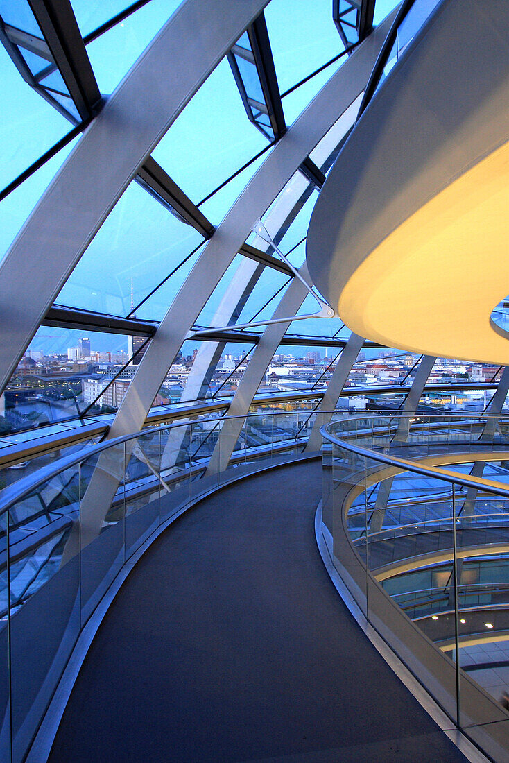Interior view of the Reichstag Dome, Berlin, Germany