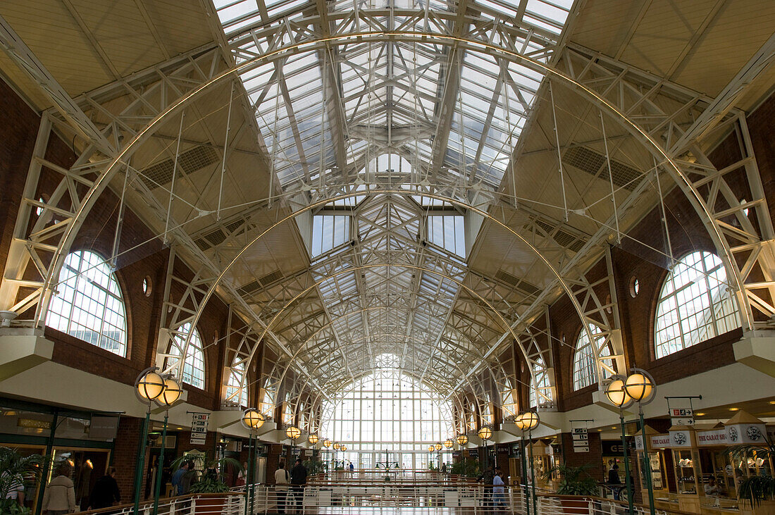 View at the arched roof  of the V&A Waterfront Shopping Mall, Cape Town, South Africa, Africa