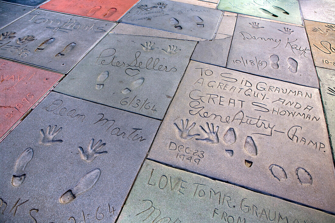 Movie Stars Handprints and Footprints, Graumans Chinese Theater, Hollywood, Los Angeles, California, USA