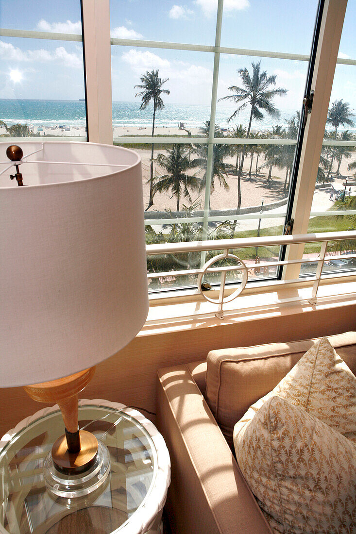 Interior view of a suite of the Tides Hotel on Ocean Drive, South Beach, Miami Beach, Florida, USA