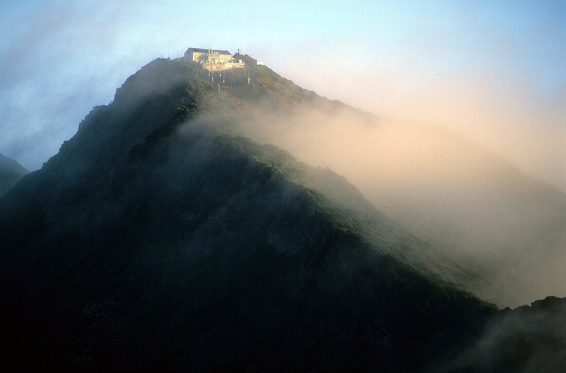 Clouds over the Yushan North Peak at Yushan National Park, Taiwan, Asia