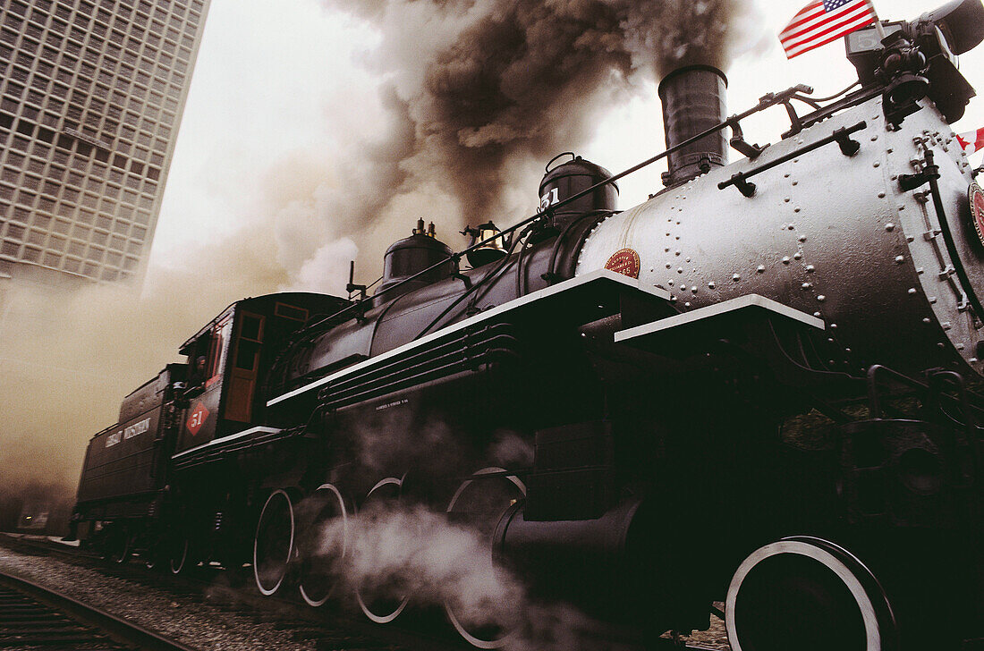 Steam locomotive. Vancouver, British Columbia, Canada