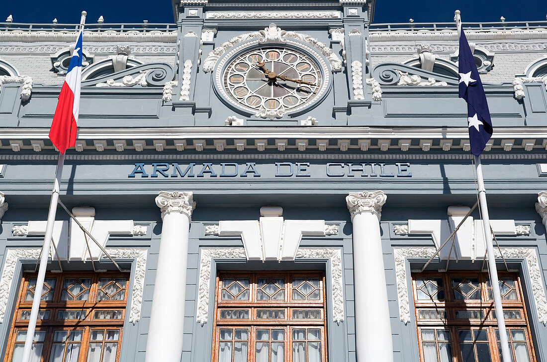 Chilean navy building. Valparaiso. Chile.