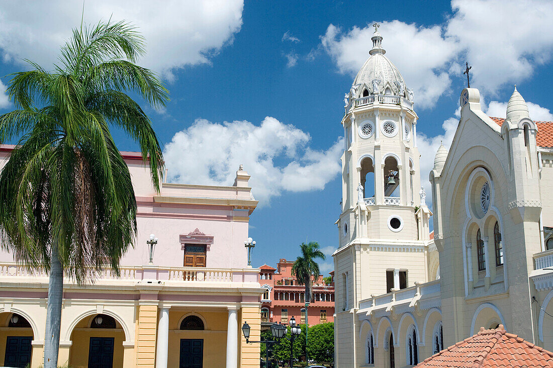 National theater and Saint Francis of Assisi. Old Town. San Filipe. Panama City. Panama