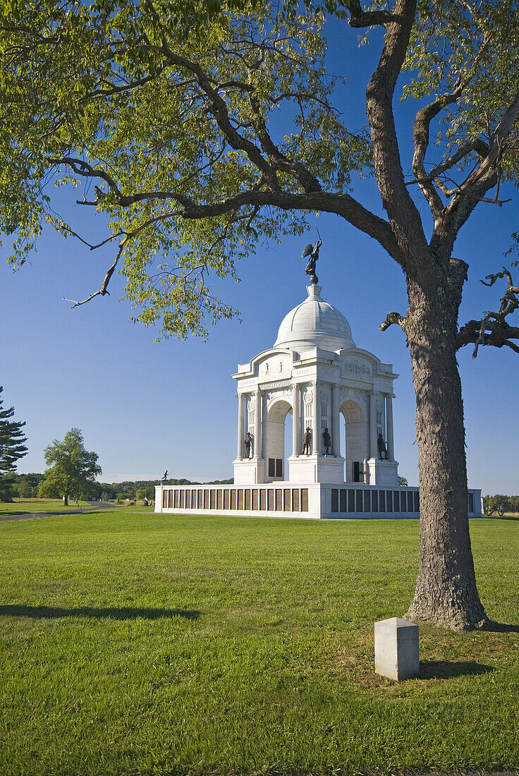 Pennsylvania Gettysburg Cemetery Ridge. Pennsylvania Monument. Usa.