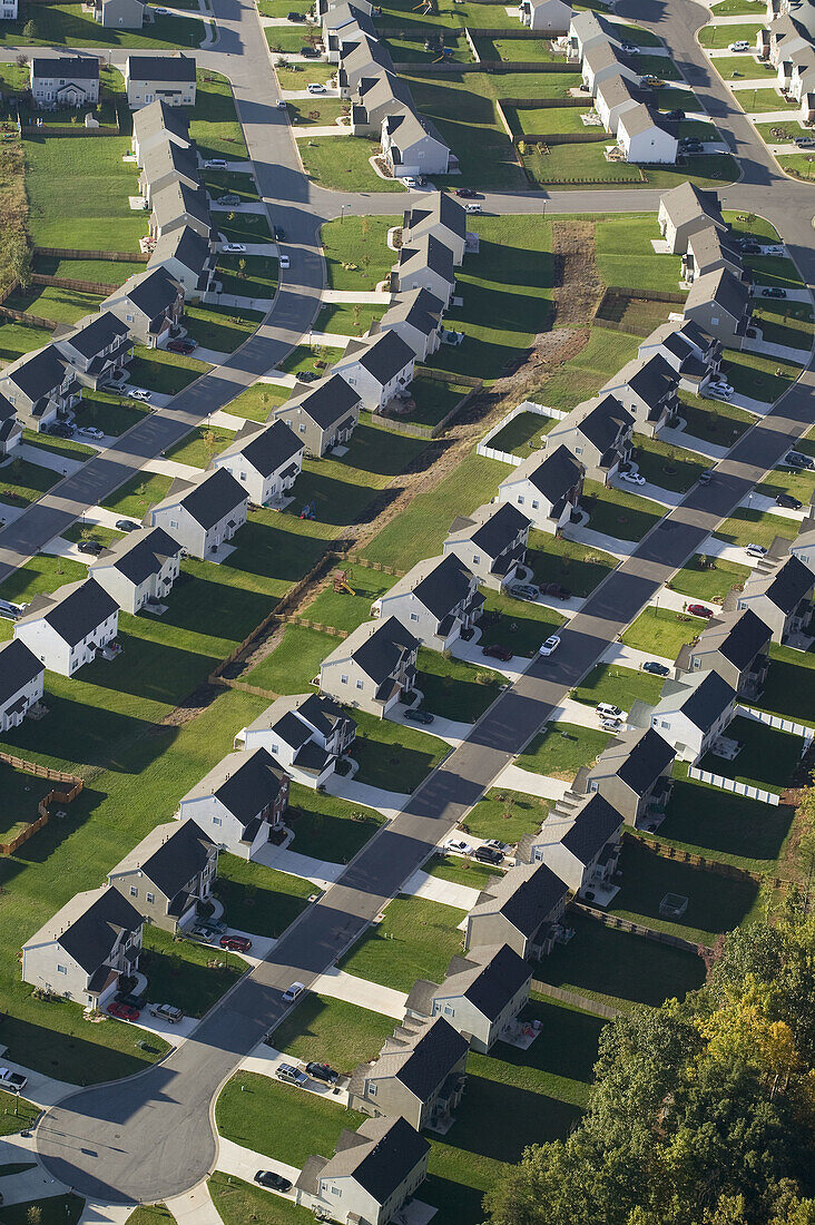 Housing development aerial views, Highpoint, NC, USA