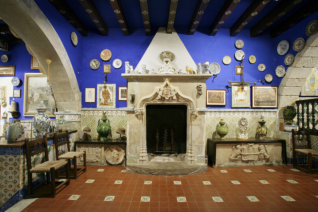 Hall of the 'Cau Ferrat', Santiago Rusinyol's house-museum. Sitges, Barcelona province, Catalonia, Spain