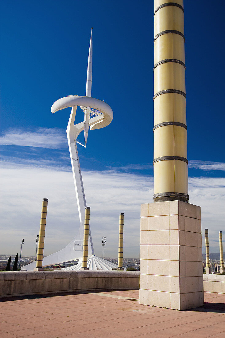 Telecommunications tower (1991) by Santiago Calatrava, Olimpic Ring. Barcelona. Catalonia, Spain