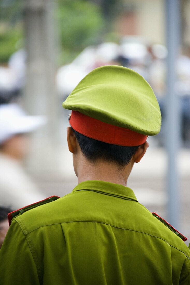 A Police in uniform on the streets of Saigon, Ho Chi Minh City, Vietnam