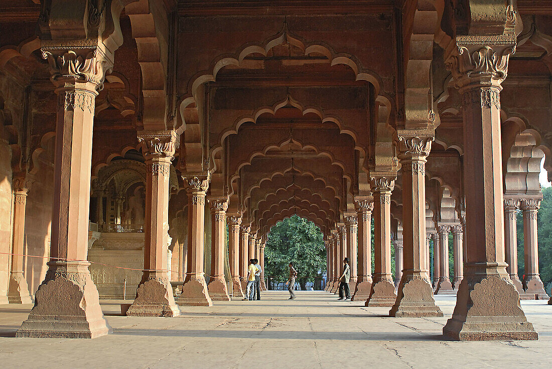 Delhi. Red fort. Diwani-Am. Interior with Royal Throne.