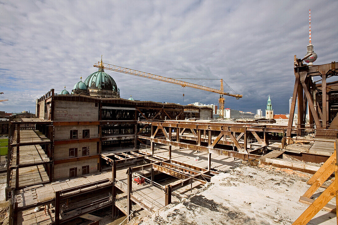 The Palast der Republik, Palace of the Republic, demolition started in February 2006, Berlin