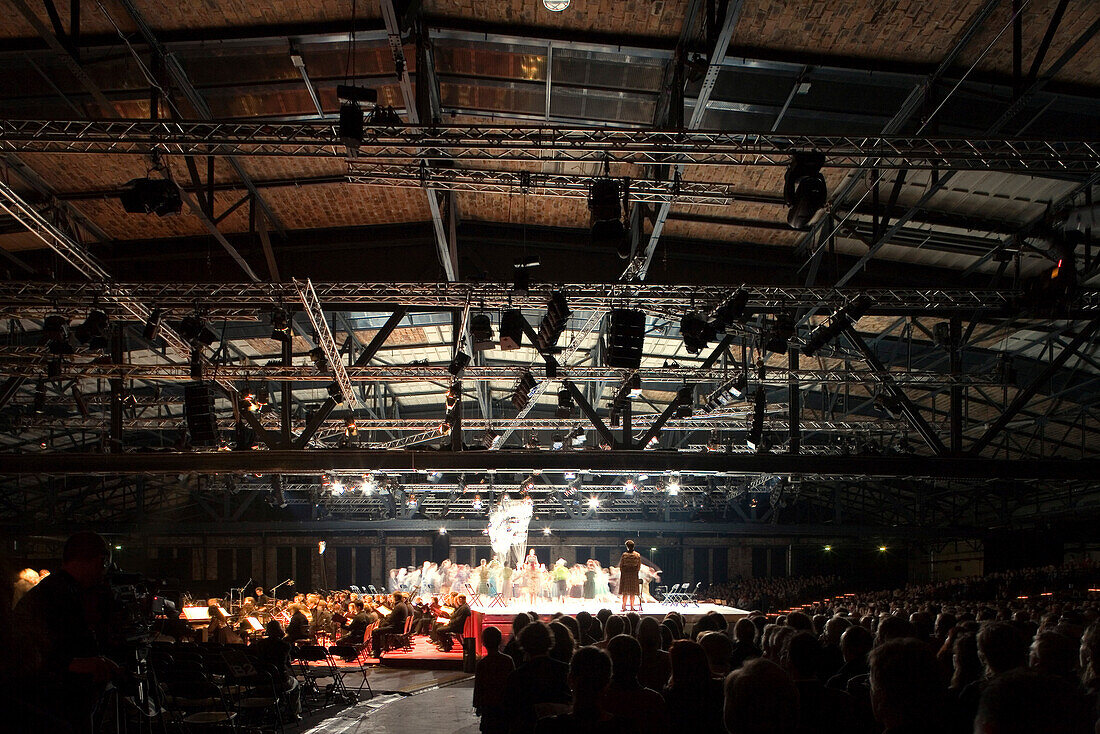 The Arena, a former bus hall, during a concert, Berlin, Germany, Europe
