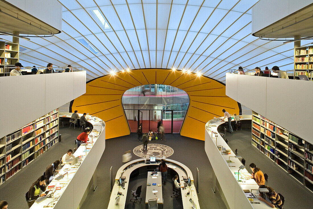 Innenansicht der philologischen Bibliothek, Dahlem, Berlin, Deutschland, Europa