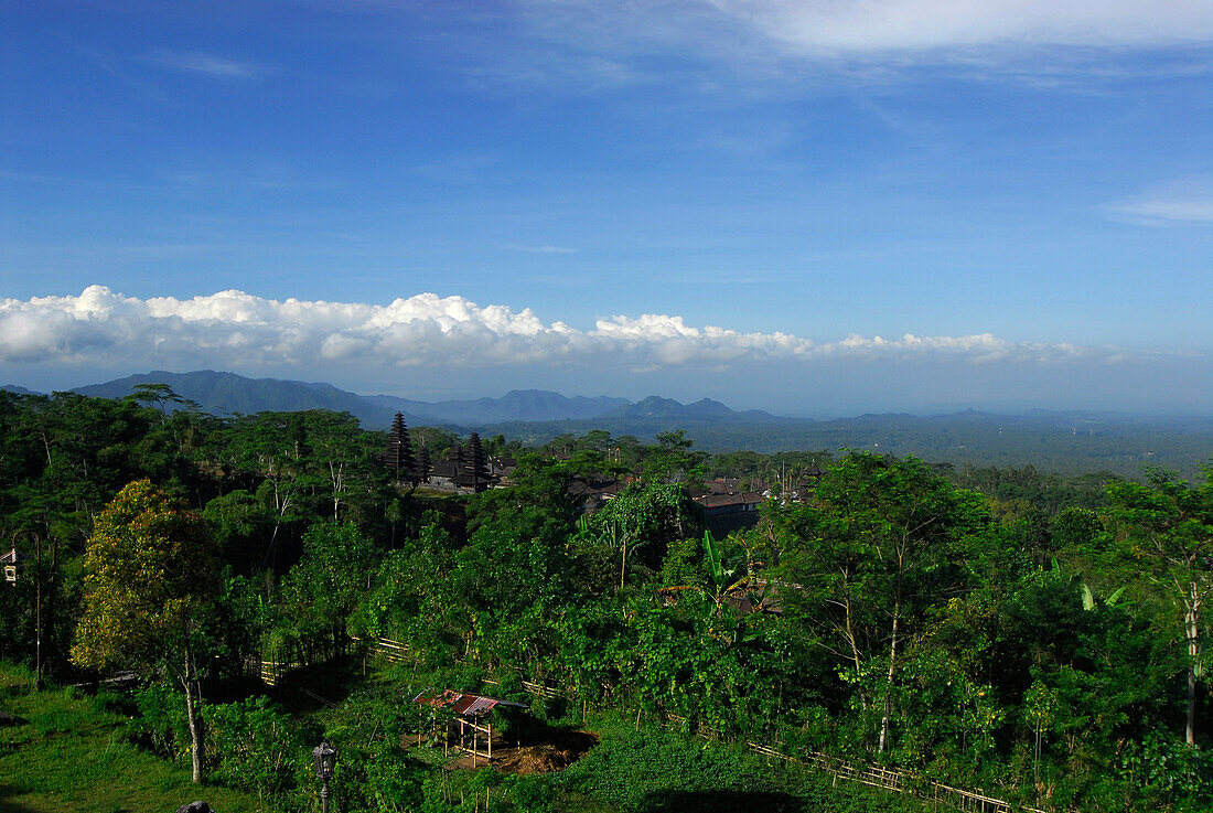 Landscape and mountains under blue sky, Bali, Indonesia, Asia