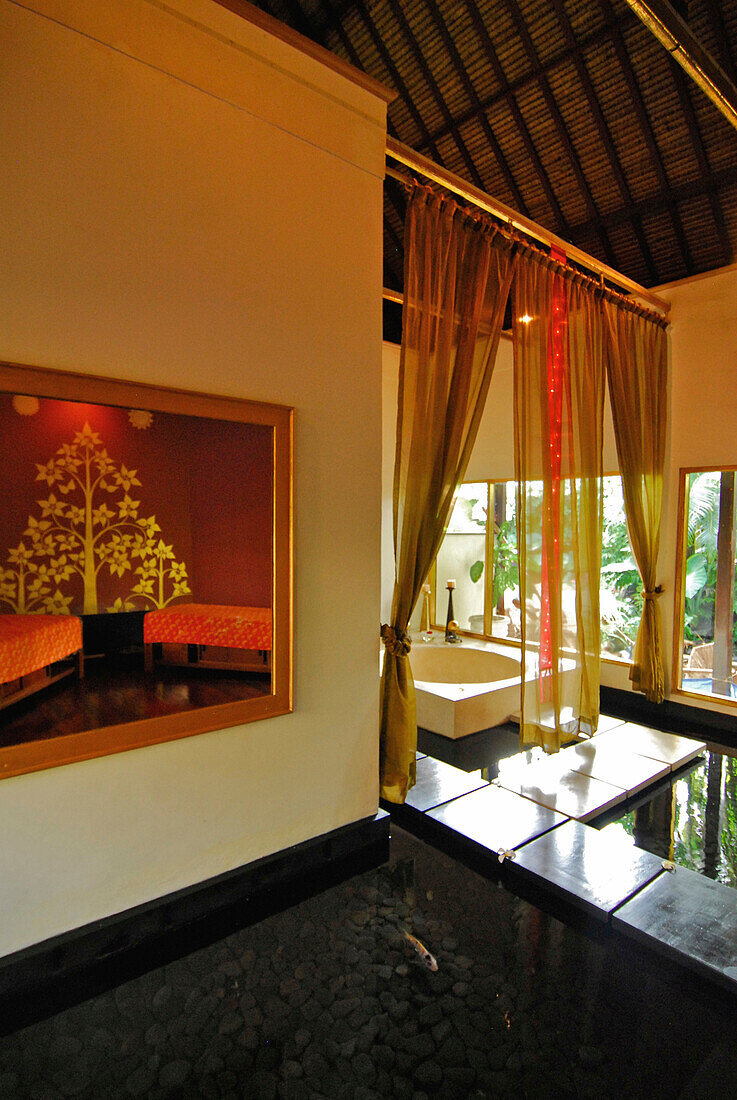 Deserted bathroom at Kupu Kupu Barong Resort, Ubud, Indonesia, Asia