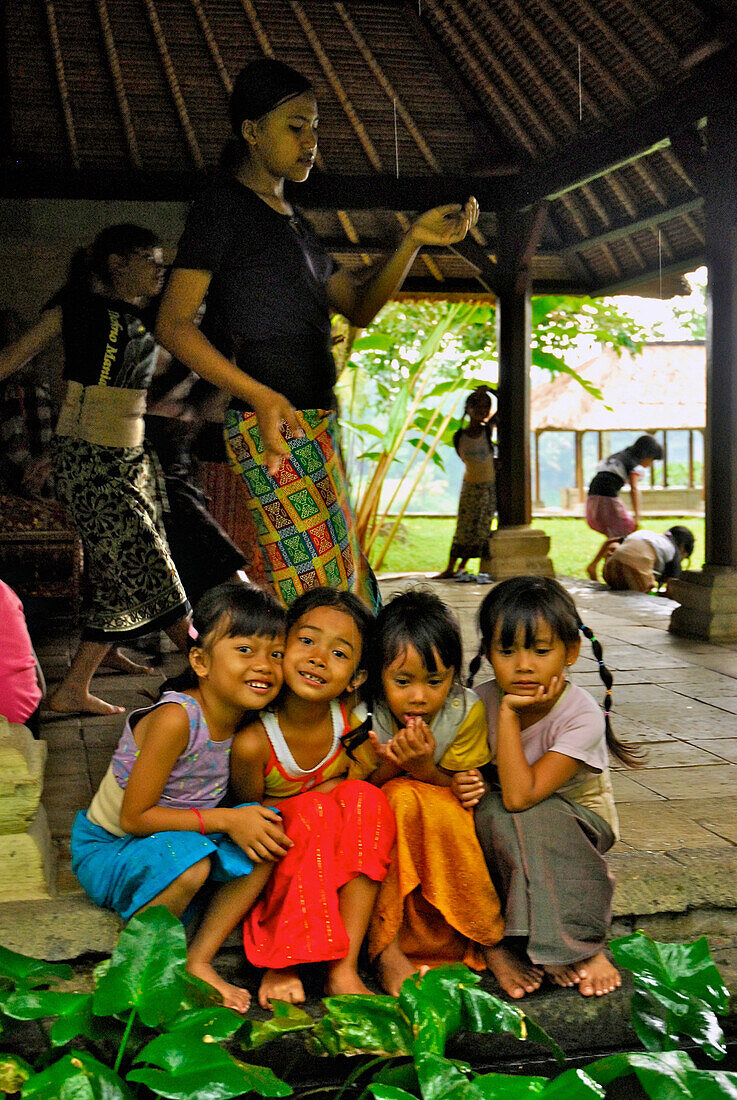 Girls at a dancing class at Amandari Resort, Ubud, Bali, Indonesia, Asia