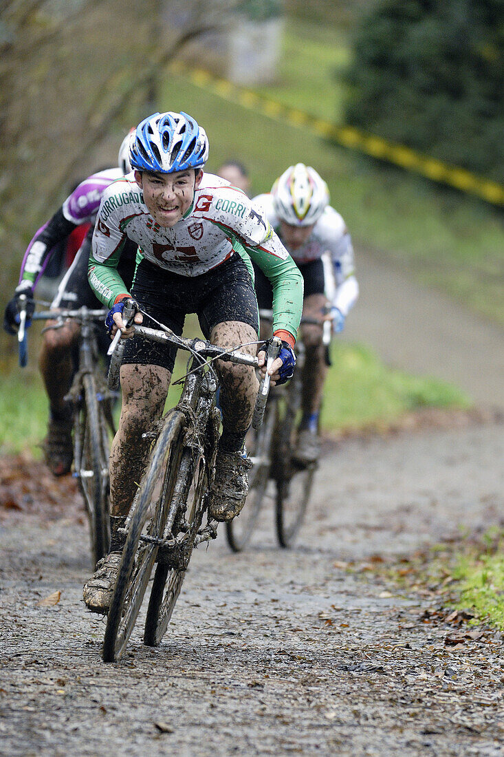 Cycle Cross in Ormaiztegi, Guipuzcoa, Basque country, Spain.