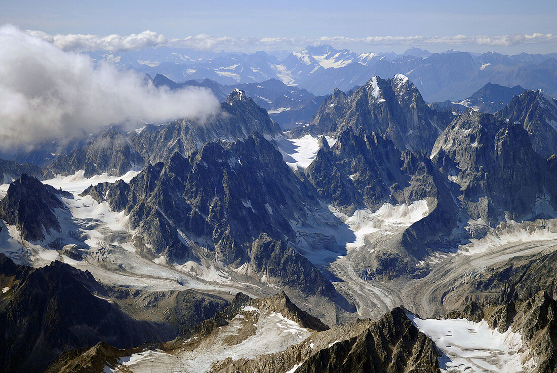 Aerial Views of Mt McKinley Denali National Park Alaska AK U S United States snow covered mountains glaciers icefields