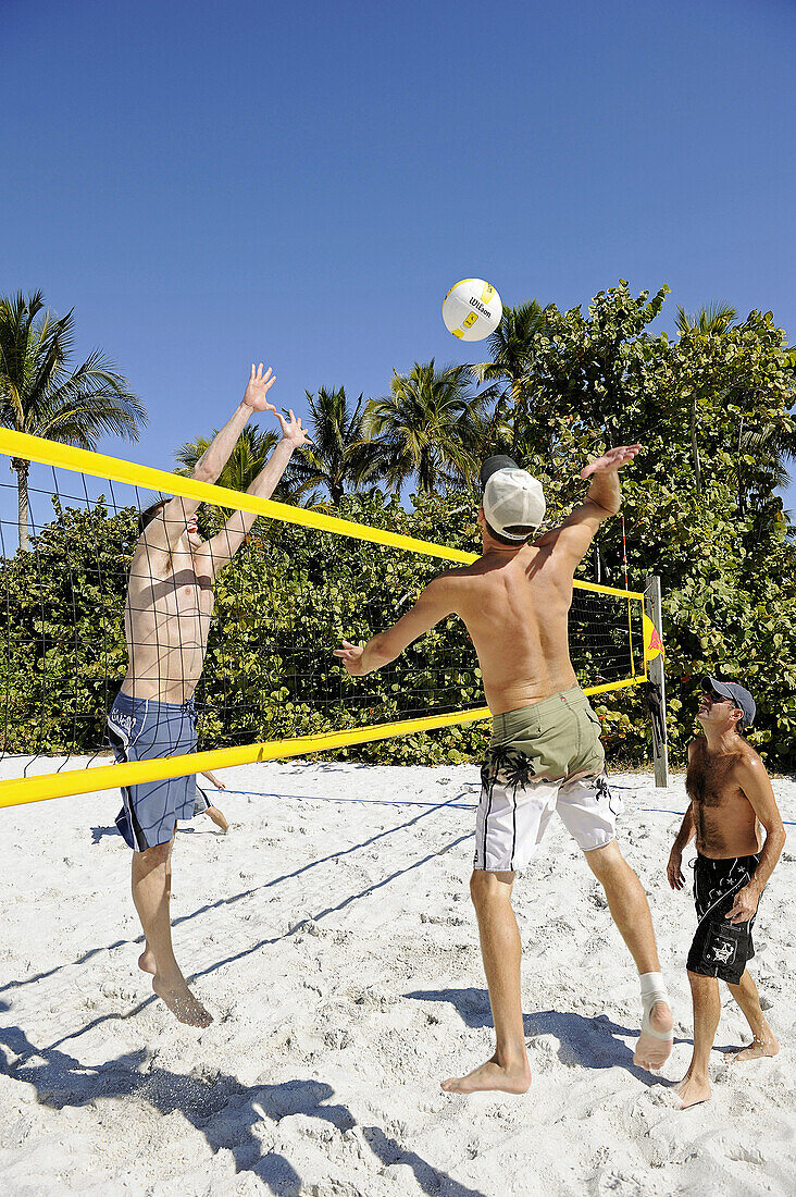 Beach 2 on 2 volleyball played at The Pier Beach Naples Florida