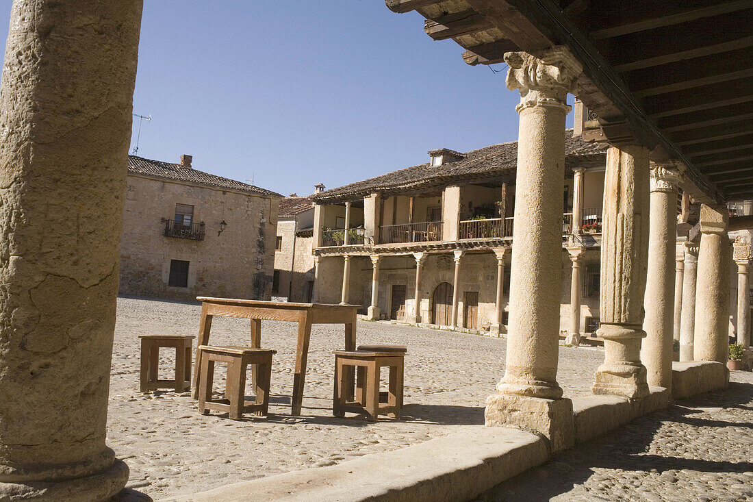 Main Square, Pedraza. Segovia province, Castilla-Leon, Spain