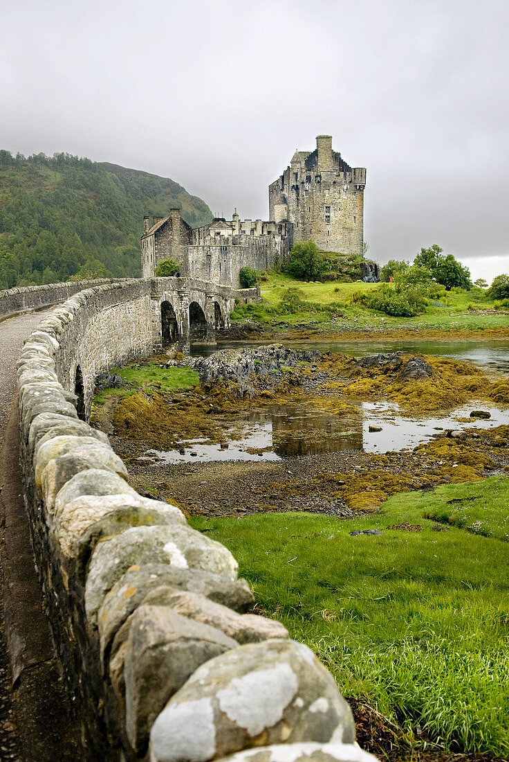 Eilean Donan Castle along the shores of Loch Duich Scotland