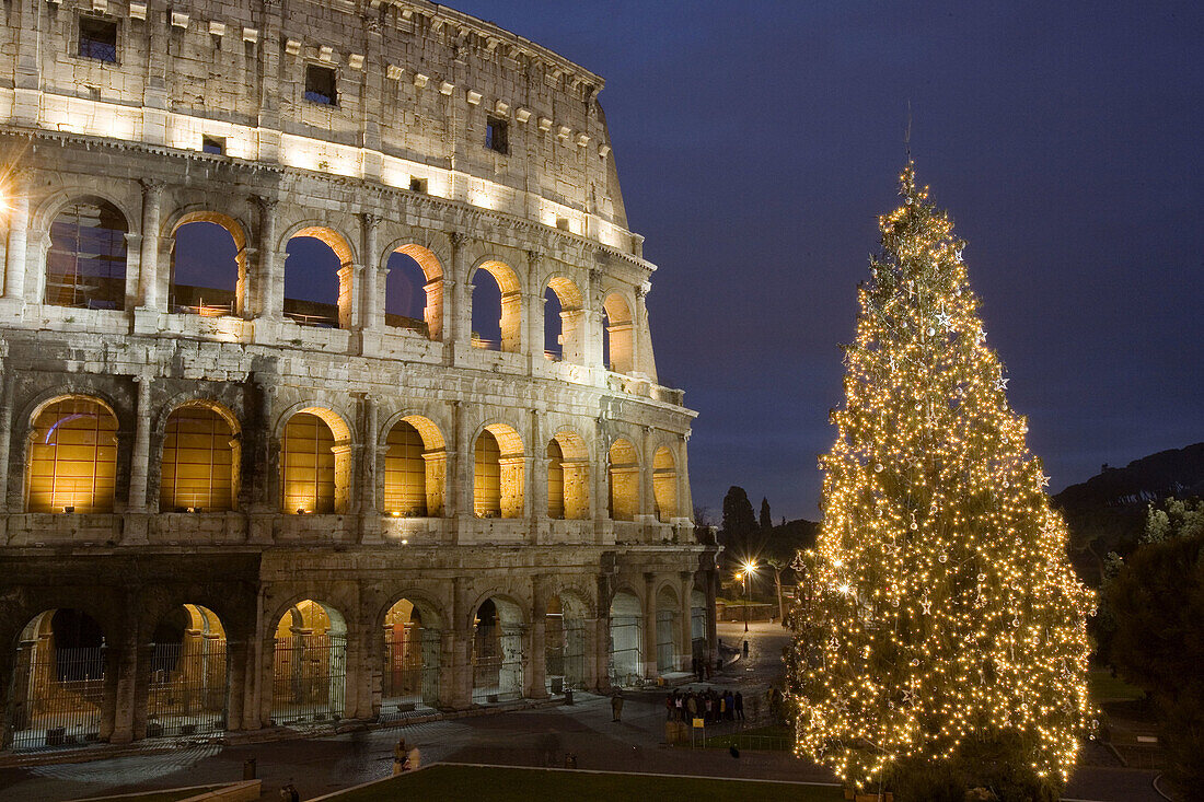 Italy. Rome. Colosseo at Christmas time