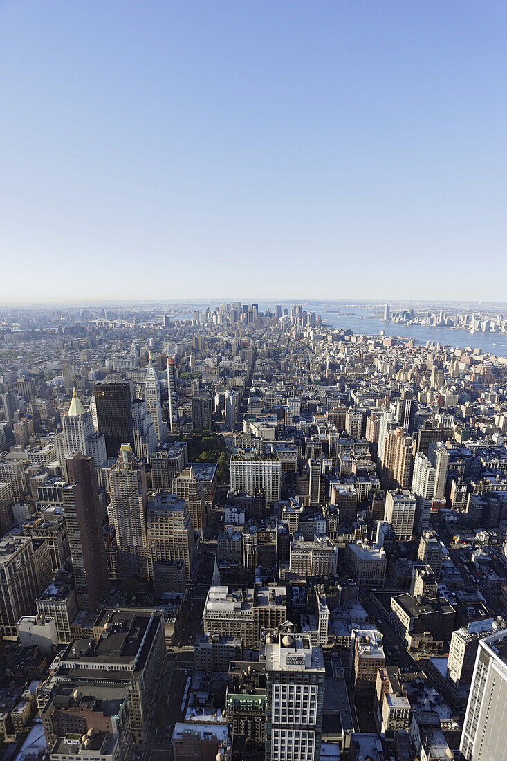 Blick vom Empire State Building auf Manhattan, New York City, New York, USA
