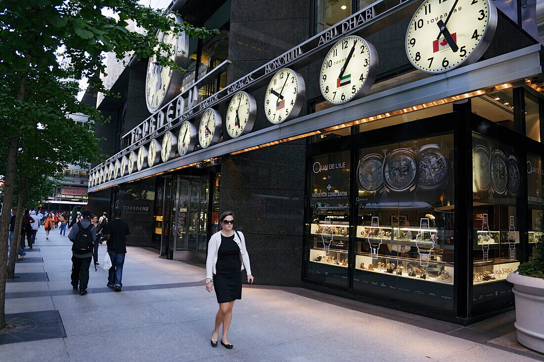 Uhrengeschäft, Madison Avenue, Manhattan, New York City, New York, USA