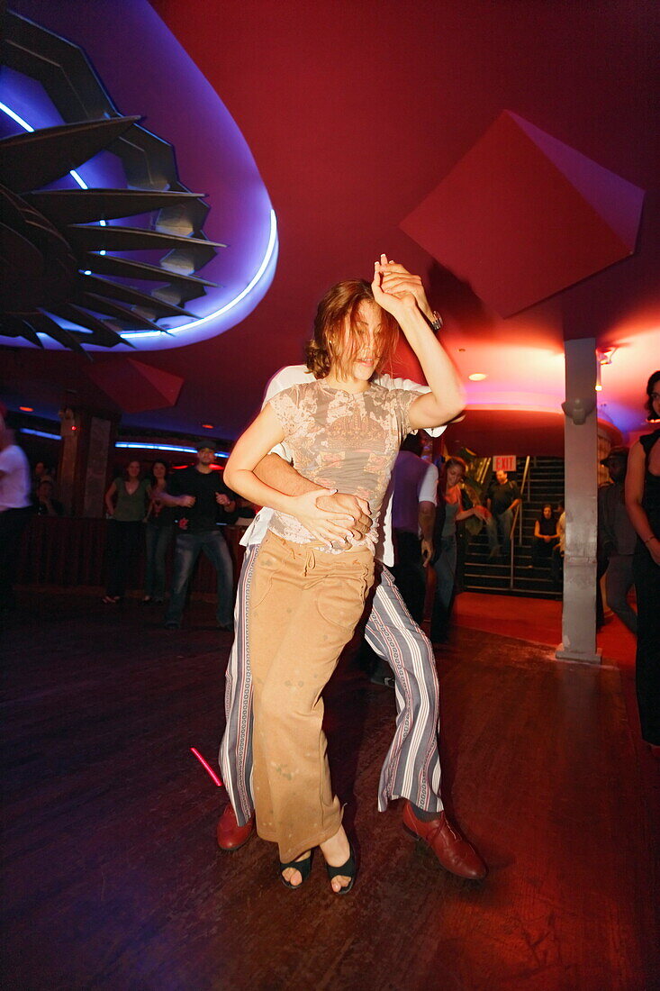 Couple dancing Salsa, Club Cache, Manhattan, New York City, New York, USA