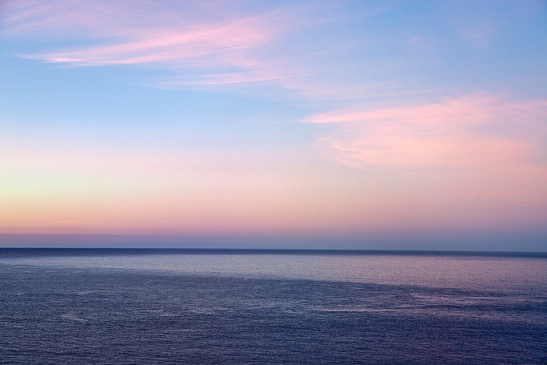 View at the sea at sunset, La Gomera, Canary Islands, Spain, Europe