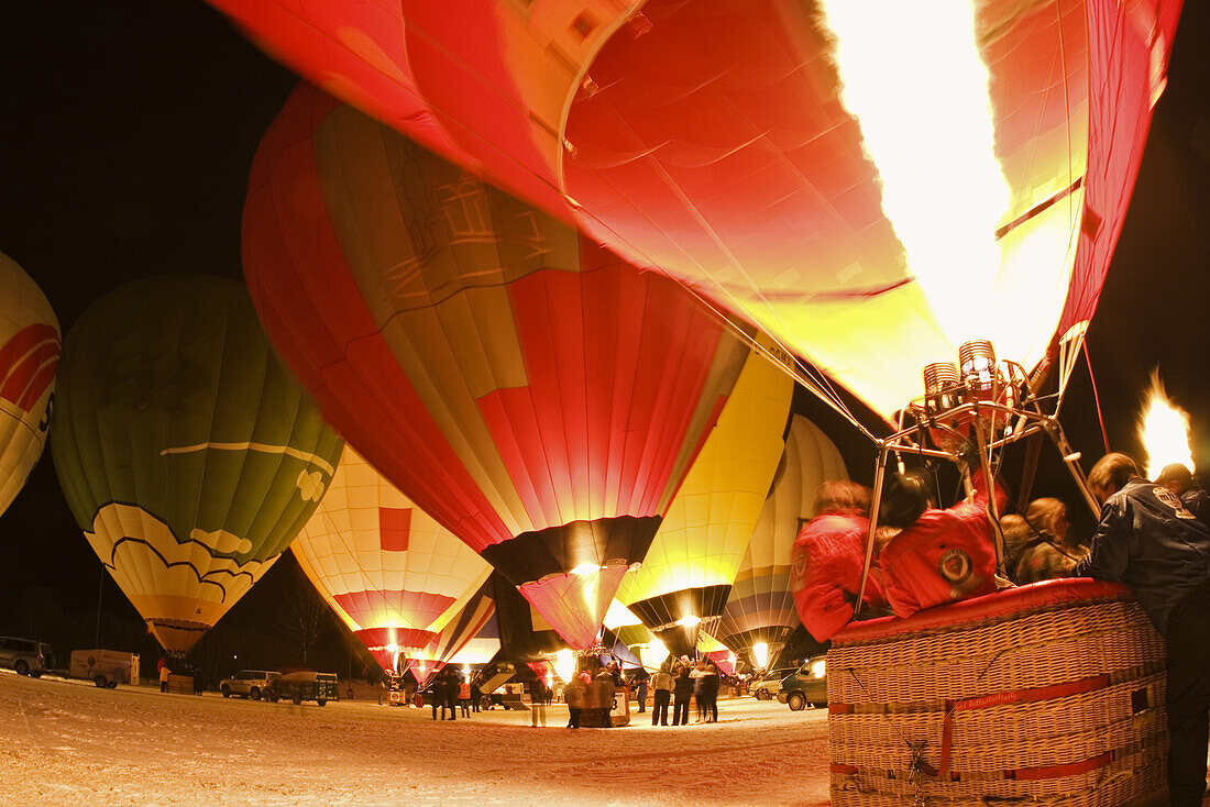 Hot air balloon festival, Bad Kohlgrub, Upper Bavaria, Bavaria, Germany