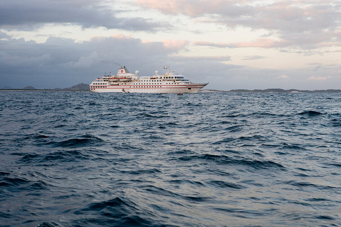 Cruiseship MS Hanseatic in Taolanaro Bay, Taolanaro, Fort Dauphin, Toliara, Madagascar, Africa
